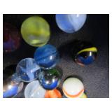 CROWN BAG WITH 3 PLUS POUNDS OF VINTAGE MARBLES