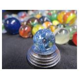 CROWN BAG FULL OF VINTAGE MARBLES.