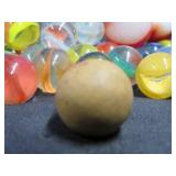 CROWN BAG FULL OF VINTAGE MARBLES.