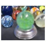 CROWN BAG FULL OF VINTAGE MARBLES.