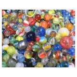 CROWN BAG FULL OF VINTAGE MARBLES.