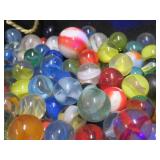 CROWN BAG FULL OF VINTAGE MARBLES.
