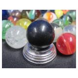 CROWN BAG FULL OF VINTAGE MARBLES.
