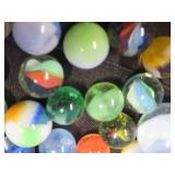 CROWN BAG FULL OF VINTAGE MARBLES.