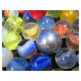 CROWN BAG FULL OF VINTAGE MARBLES.
