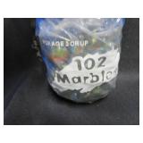 UNOPENED VINTAGE BAG OF 102 MARBLES