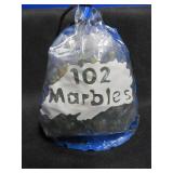 UNOPENED VINTAGE BAG OF 102 MARBLES