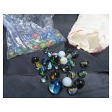 2 BAGS OF MARBLES (VINTAGE)