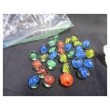 2 BAGS OF MARBLES (VINTAGE)