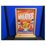AUTOGRAPHED 1991 UNOPENED WHEATIES BOX  IN BEAUTIFUL DISPLAY CASE