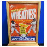 AUTOGRAPHED 1991 UNOPENED WHEATIES BOX  IN BEAUTIFUL DISPLAY CASE