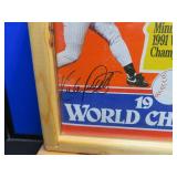 AUTOGRAPHED 1991 UNOPENED WHEATIES BOX  IN BEAUTIFUL DISPLAY CASE