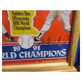 AUTOGRAPHED 1991 UNOPENED WHEATIES BOX  IN BEAUTIFUL DISPLAY CASE
