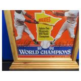 AUTOGRAPHED 1991 UNOPENED WHEATIES BOX  IN BEAUTIFUL DISPLAY CASE