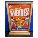 AUTOGRAPHED 1991 UNOPENED WHEATIES BOX  IN BEAUTIFUL DISPLAY CASE