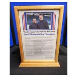 AUTOGRAPHED 1991 UNOPENED WHEATIES BOX  IN BEAUTIFUL DISPLAY CASE