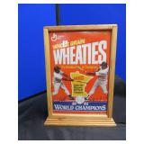 AUTOGRAPHED 1991 UNOPENED WHEATIES BOX  IN BEAUTIFUL DISPLAY CASE
