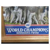 AUTOGRAPHED 1987 UNOPENED WHEATIES BOX   IN BEAUTIFUL 2 SIDED PLEXI / WOOD DISPLAY CASE.
