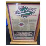 MINNESOTA TWINS LIMITED EDITION FROSTED FLAKES BOX IN BEAUTIFUL 2 SIDED PLEXI / WOOD DISPLAY CASE.