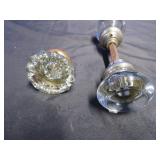 3 GLASS/CRYSTAL ANTIQUE DOOR KNOBS