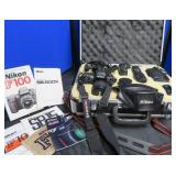 8 PIECE  NIKON DOUBLE CAMERA SET / ALUMINUM CASE