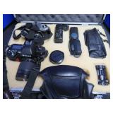 8 PIECE  NIKON DOUBLE CAMERA SET / ALUMINUM CASE