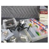 PLANO LURE BOX / NEW LURES / REEL / MISC