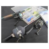 PLANO LURE BOX / 3 RODS AND REELS