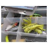 PLANO LURE BOX / 3 RODS AND REELS