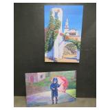 2 LARGE PAINTING ON CANVAS
