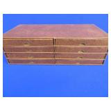 8 NUMBERED COLLECTOR PLATES IN SEPARATE DRAWERED CASE.