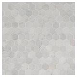 Pallet with 15 boxes of CARRARA WHITE 2" HEXAGON POLISHED not used see pictures