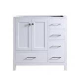 Virtu Caroline Madison 36 in. W Bath Vanity Cabinet Only in White not used see pictures