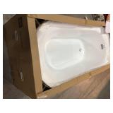 Schon Aiden 70 in. L Acrylic Single Slipper Flatbottom Non-Whirlpool Bathtub in White not used see pictures