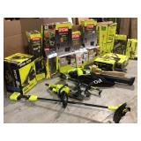 Pallet with assorted Ryobi Outdoor tools customer returns various models and conditions see pictures