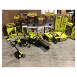 Pallet with assorted Ryobi Outdoor tools customer returns various models and conditions see pictures