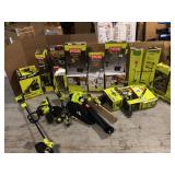 Pallet with assorted Ryobi Outdoor tools customer returns various models and conditions see pictures