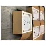 Lot of 5 Swiss Madison 24 in. Ceramic Vanity Top with 3-Faucet Holes with White Basin not used see pictures