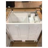 Virtu Caroline Madison 36 in. W Bath Vanity Cabinet Only in White not used see pictures