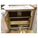 36 in. White wash Vanity with White Marble Top with White Basin retails for $1053 not used see pictures