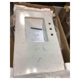 Home Decorators Bankside 37 in. W x 22 in. D Bath Vanity in White with Engineered Marble Vanity Top in Carrara White with White Basin Damaged door see pictures