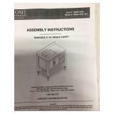 Home Decorators Bankside 37 in. W x 22 in. D Bath Vanity in White with Engineered Marble Vanity Top in Carrara White with White Basin Damaged door see pictures