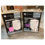 Lot of 2 GE 35 pt. per Day Dehumidifier for Very Damp Rooms up to 1000 sq. ft.