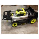 RYOBI 20-inch 40V Brushless Lithium-Ion Cordless Walk Behind Self-Propelled Lawn Mower  with 1 Battery in working condition see pictures
