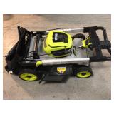 RYOBI 20-inch 40V Brushless Lithium-Ion Cordless Walk Behind Self-Propelled Lawn Mower  with 1 Battery in working condition see pictures