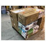 Pallet with assorted ceiling fans various models, sizes and conditions see pictures open boxes