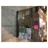 Pallet with assorted ceiling fans various models, sizes and conditions see pictures open boxes