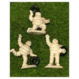 3 Piece Cast Iron Michelin Man Figures