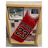 Framed Michael Jordan Jersey & Cards 24 X 33