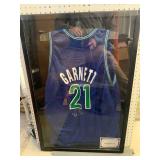 Framed Autograph Kevin Garnett Jersey with COA 24 X 36